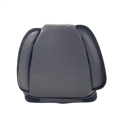 Side profile of Easyride black PU leather motorcycle rear seat bag highlighting streamlined shape and durable stitching.